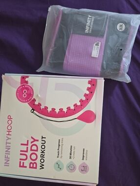 INFINITY Infinity Hoop Exercise Ring - Purple With Sweat Belt In Purple.